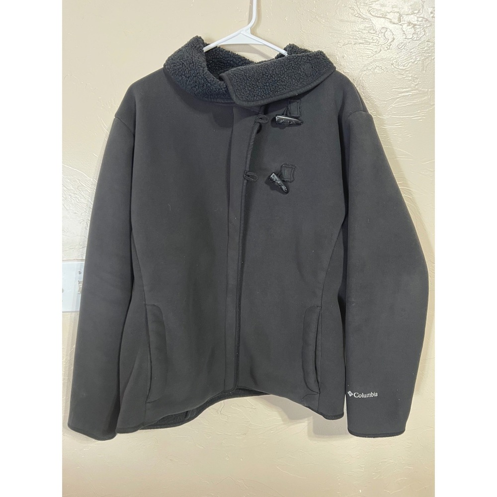 Columbia Sportswear Black Fleece Toggle Jacket Women's 1X Cozy Sherpa Lined